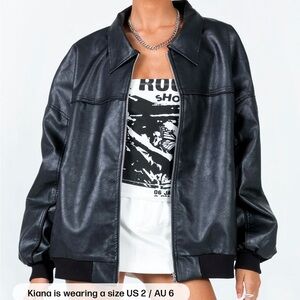 Princess Polly Black Bomber Jacket